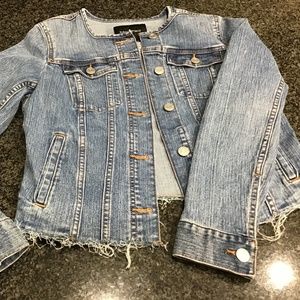 Banana Republic Jean Jacket with Frayed Bottom